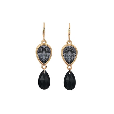 Party Black Jet Bling oorhangers - 18 karaats verguld