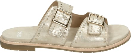 Ara - 1253608 ELBA-S - Dames slippers - Kleur: Wit/beige - Maat: 42