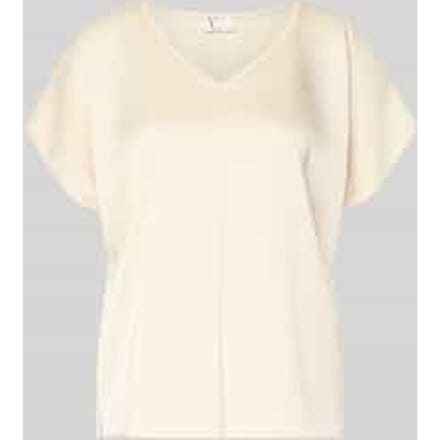 Blouseshirt van satijn met V-hals