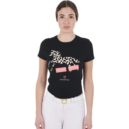 Katoenen dames-T-shirt Equestro Crazy Horse