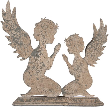 Clayre & Eef Decoratie Engel 33x8x32 cm Grijs Metaal