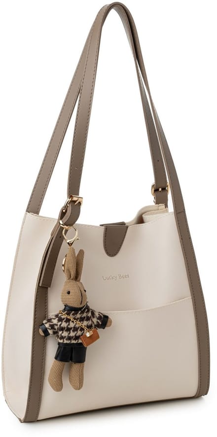 Asir - Tote-tas - Crème/Donkere Nerts - 28 x 10 x 31 cm