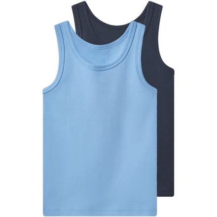 LUPILU Set van 2 kinder hemden (Donkerblauw/lichtblauw, 122/128)