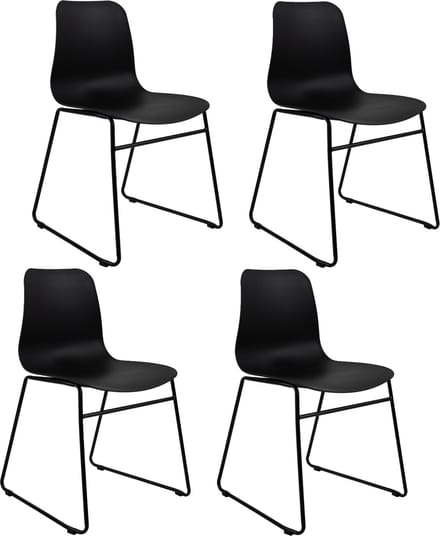Set van 4 Kick eetkamerstoel Kiki - zwart