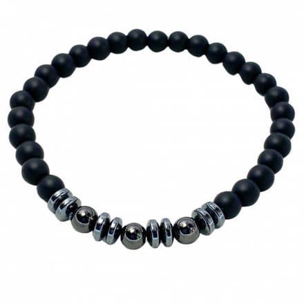 Armband- zwart -tree ball -stretch- 20 cm - Charme Bijoux