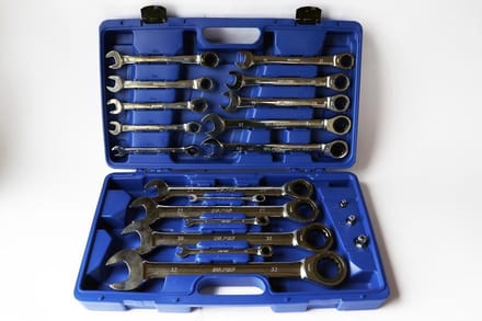 Professionele Steek-ringratelset 8-32 mm 17-delig