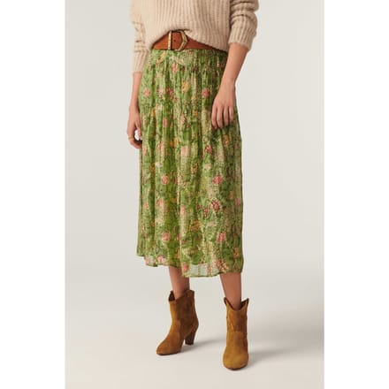 BA&SH Jupe Raya Vert Größe: L | Midiröcke Outlet | Damen