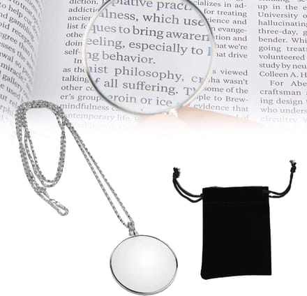 Dailygoods- Vergrootglas 5X - Monocle/Halsketting - Draagbaar - Optisch Glas - 42 mm Diameter - Duurzaam - Loep