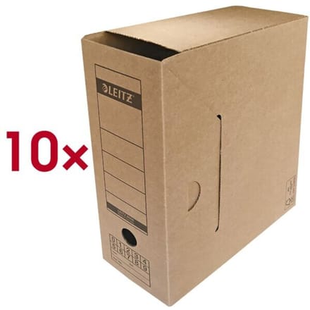Archiefdoos met deksel Leitz Premium 120x275x325mm natuurbruin