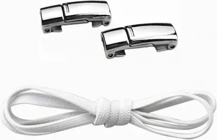 DrPhone LaceTech - Premium Veters met Magnetische sluiting - Geschikt voor o.a. sneakers - Wit