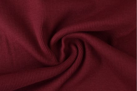 10 meter rib boordstof - Bordeaux rood - 60cm breed