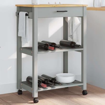 vidaXL - Keukentrolley - MONZA - 60x40x88,5 - cm - massief - grenenhout