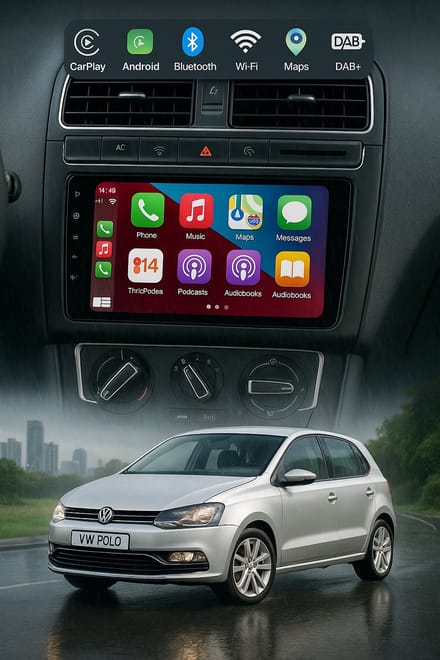ADIVOX 9 inch T2 geschikt voor VW Polo 2009-2017 Android 15 CarPlay/Auto/Wifi/GPS/RDS/DSP/DAB+