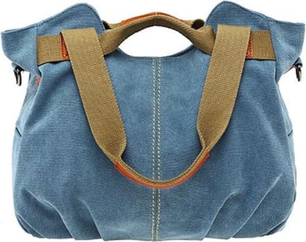N3 Collecties Dames Canvas Crossbody Tas Blauw