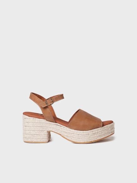 Dames espadrille met brede hak | ADRIANA