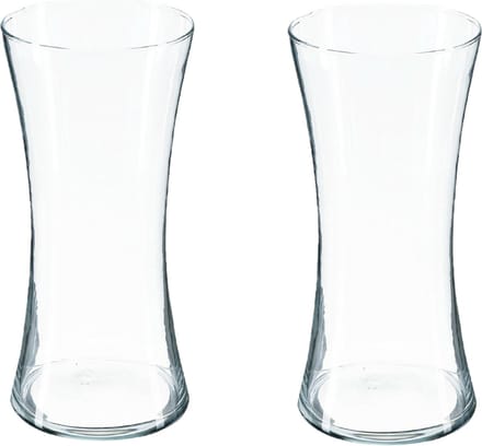 Atmosphera bloemenvaas - 2x - Armado - Taps model - transparant - glas - H30 x D14 cm