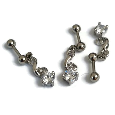 Aramat Jewels - Helixpiercing met zirkonia hanger - Chirurgisch staal