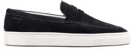 Hinson malton saddle loafers heren zwart suède