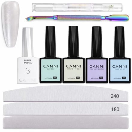 Canni - Rubberbase - Set - 10-delig - HEMA-vrij - TPO-vrij - Rubber base - Rubber base coat - Rubber base gellak - Rubber base gel - Rubberbase gellak - Rubberbase clear