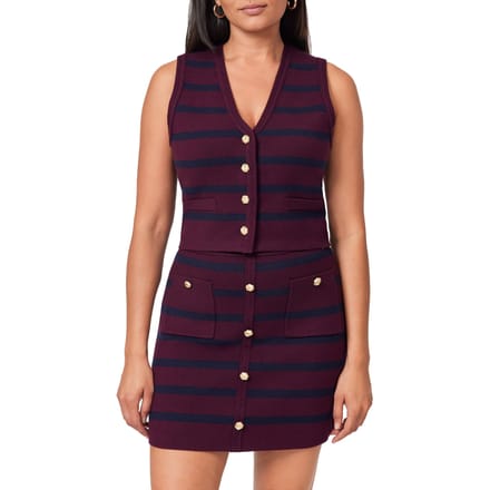 Scotch & Soda Sweater Winetasting/ Sky Captain Stripe Größe: S | Cardigans Outlet | Damen | Rot