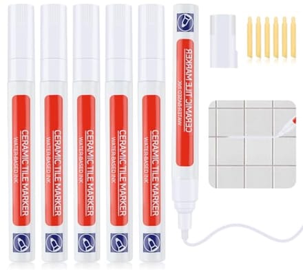 Afdichtingspen voor tegels - Wit, 6 Stuks