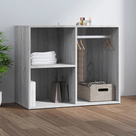 vidaXL - Kledingkast - 80x40x65 - cm - bewerkt - hout - grijs - sonoma - eikenkleur