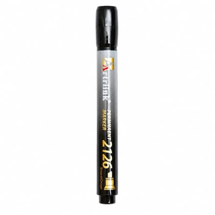Schuine permanente marker - 1 zwarte pen - enkele punt - basisverpakking