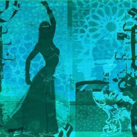 Safaary - Arabische Schilderij Buikdanseres Blauw
