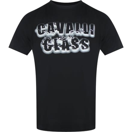 Cavalli Class Graffiti Logo Heren T-Shirt - Zwart