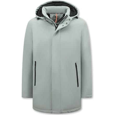 Lange Jas Heren - Winterjas Heren Waterdicht - Parka Jas Heren - Lange winterjas heren - 8766 - Witte Jas