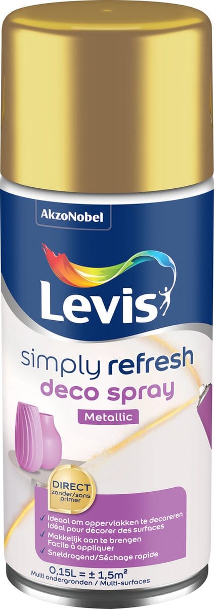 Levis - Simply Refresh Deco Spray Metallic - Gold - 0,15 L