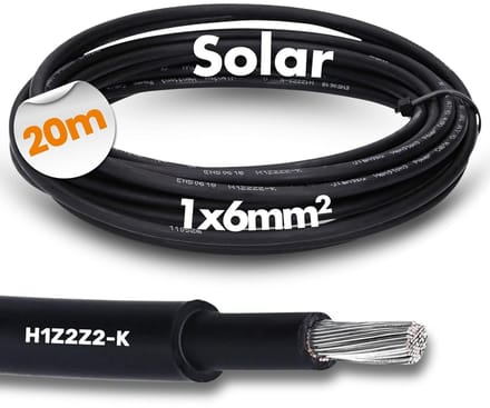 Zonnekabel 6mm² met Dubbel Geïsoleerde Mantel | UV- en Weerbestendig | 10 Meter