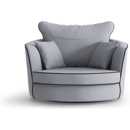 Fauteuil Vendôme linnen draaibaar met contrast piping | NADUVI Collection