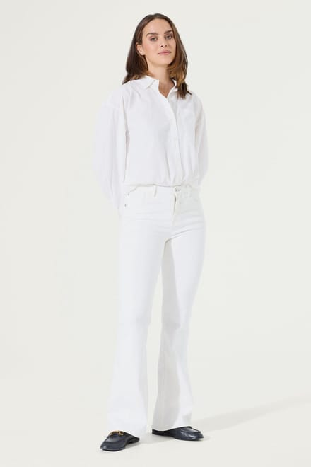 GARCIA Celia Dames Flared Fit Jeans Wit