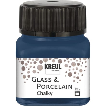 Glasverf - Porseleinverf - Navy Blue - Extra Mat - Chalky - Kreul - 20ml