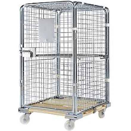 Rolcontainer, met houten rolplaat, 724 x 815 x 1210 mm