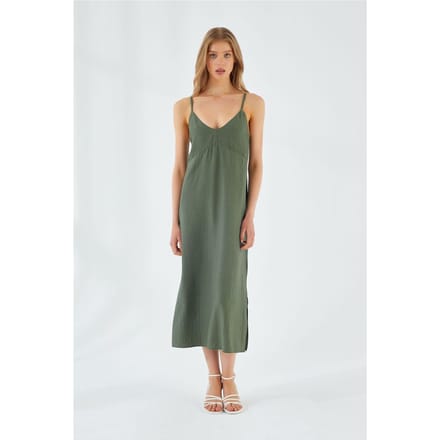 V-hals Split Midi Jurk