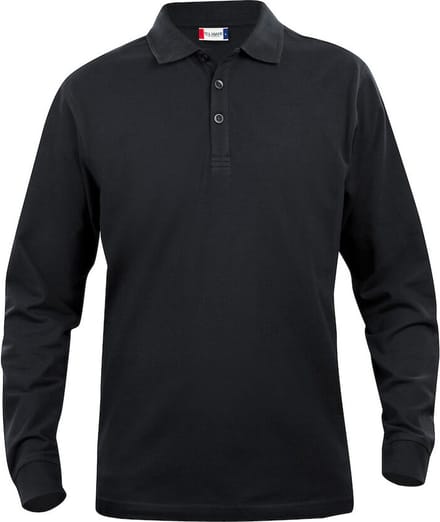 Clique Basic Polo L/S Junior 028233 - Zwart - 110-120