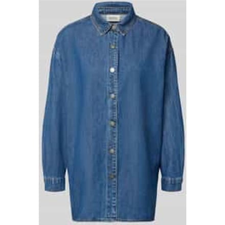 Oversized jeansblouse met verlaagde schouders model 'Hilma'