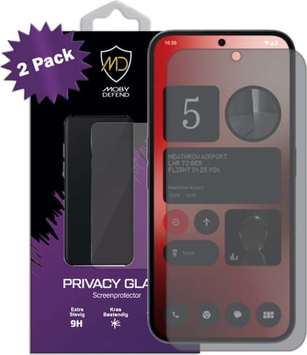 2-Pack MobyDefend Screenprotectors - Geschikt voor Nothing Phone (2a) / Nothing Phone (2a) Plus - Matte Privacy Glass Screensavers