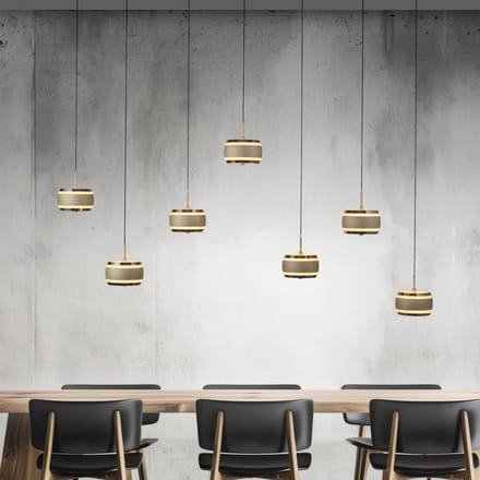 LED hanglamp PURE Falling Rings, brons, lengte 132 cm, 7-lamps