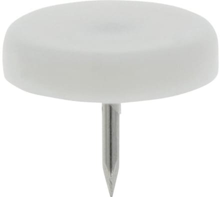 TARROX Meubelglijder Kunststof Spijkerbaar rond wit Ø 28 mm, 16 stuks
