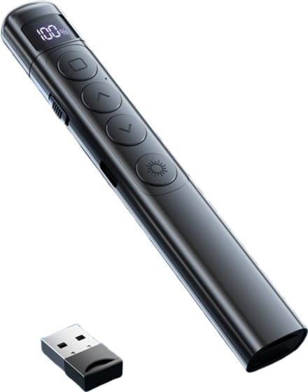 longziming -Draadloze Presenter met Laserpointer – Plug & Play – USB Ontvanger – Breed Compatibel met Diverse Apparaten – Voor Professionele Presentaties