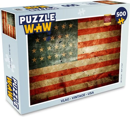 Puzzel Vlag - Vintage - USA - Legpuzzel - Puzzel 500 stukjes