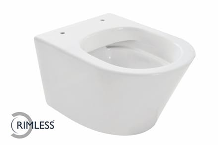 Wiesbaden Vesta Compact Rimless Wandcloset 47 cm. Zonder Zitting - Wit