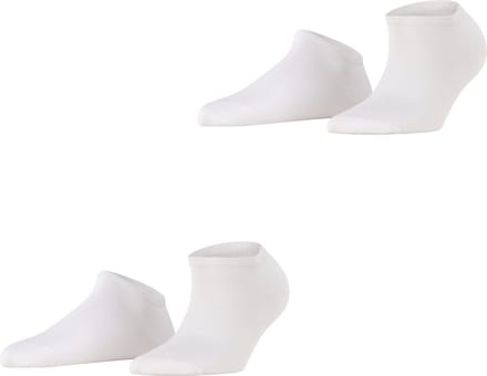 Esprit Uni 2-Pack kort eenkleurig katoen multipack sneakersokken enkelsokken dames wit - maat 35-38