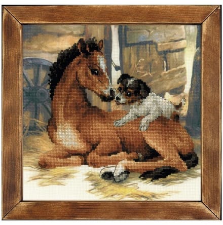 Borduurpakket Veulen en puppy