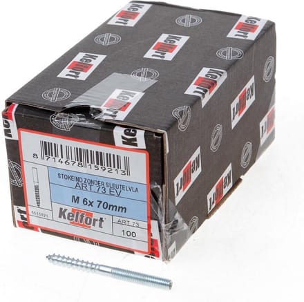 Kelfort Stokeind verzinkt 73 gram M6x 70mm