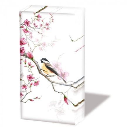 Zakdoeken - Bird & Blossom White - Ambiente - 21x21 cm