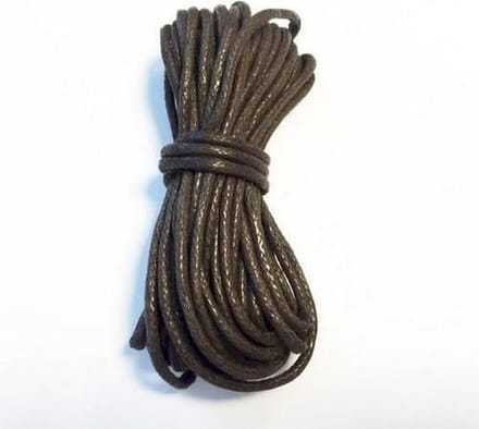 Waxed Cotton Cord, round, Brown